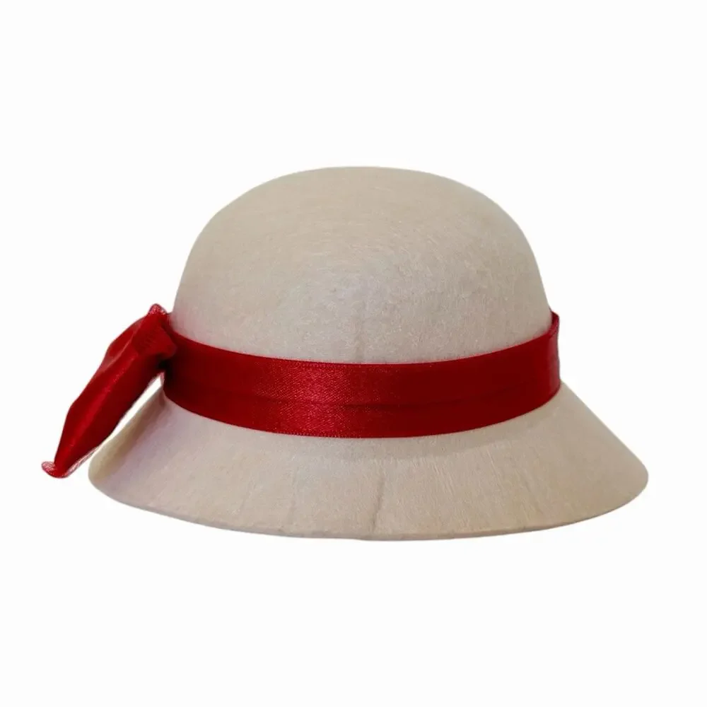 American Girl Kit Kittredge Meet Outfit Beforever Hat Cream Felt Red Ribbon